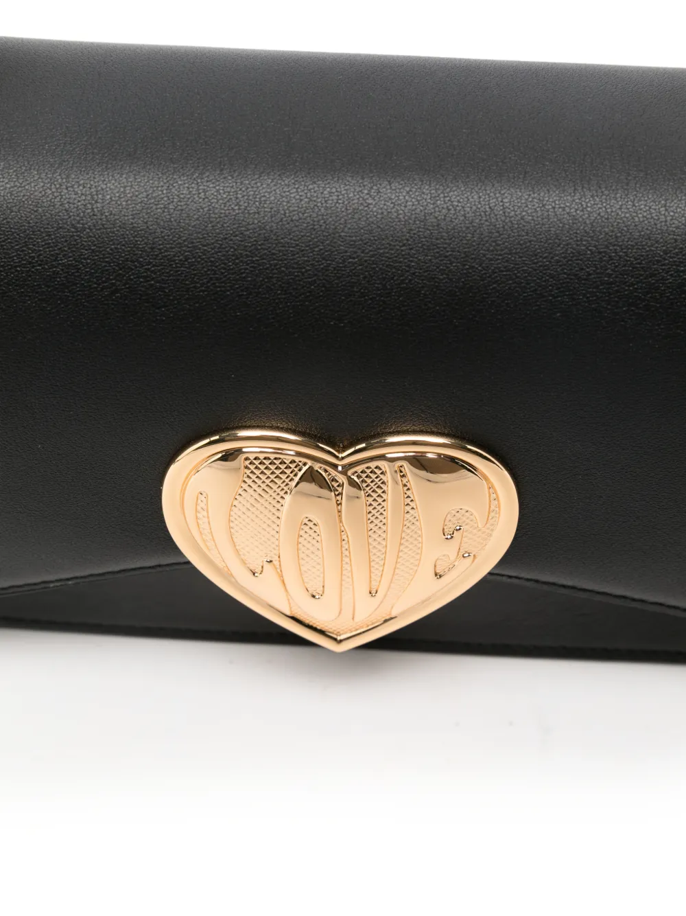 Love Moschino Schoudertas met hartplakkaat en ketting Zwart