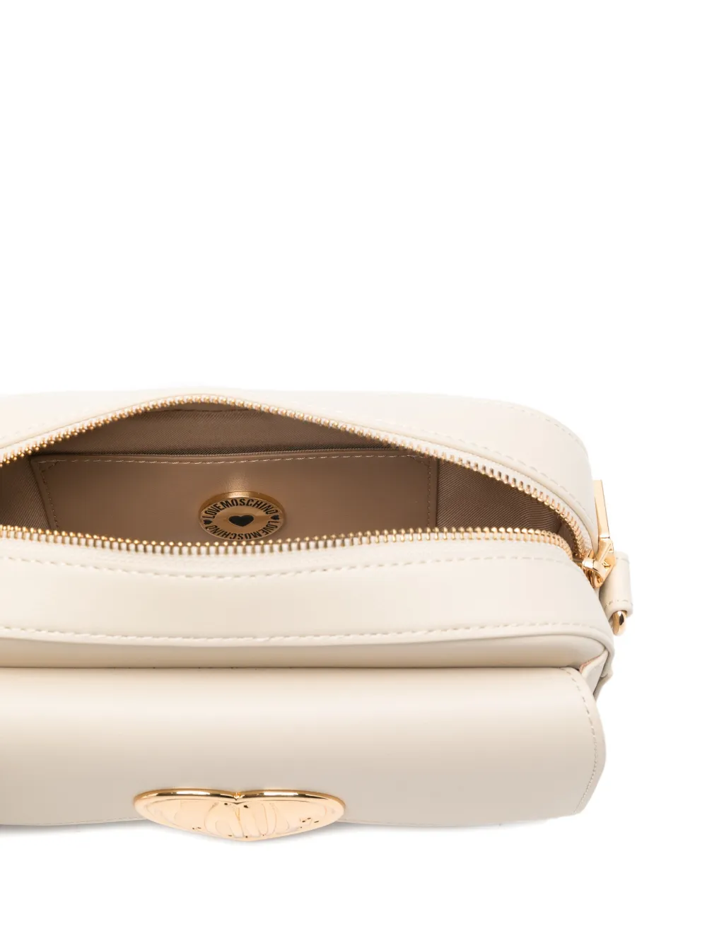 Love Moschino Schoudertas verfraaid met hart Beige