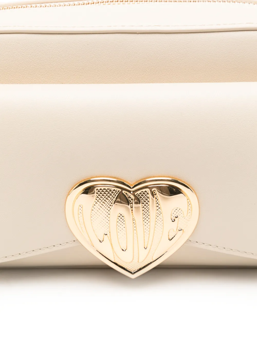 Love Moschino Schoudertas verfraaid met hart Beige