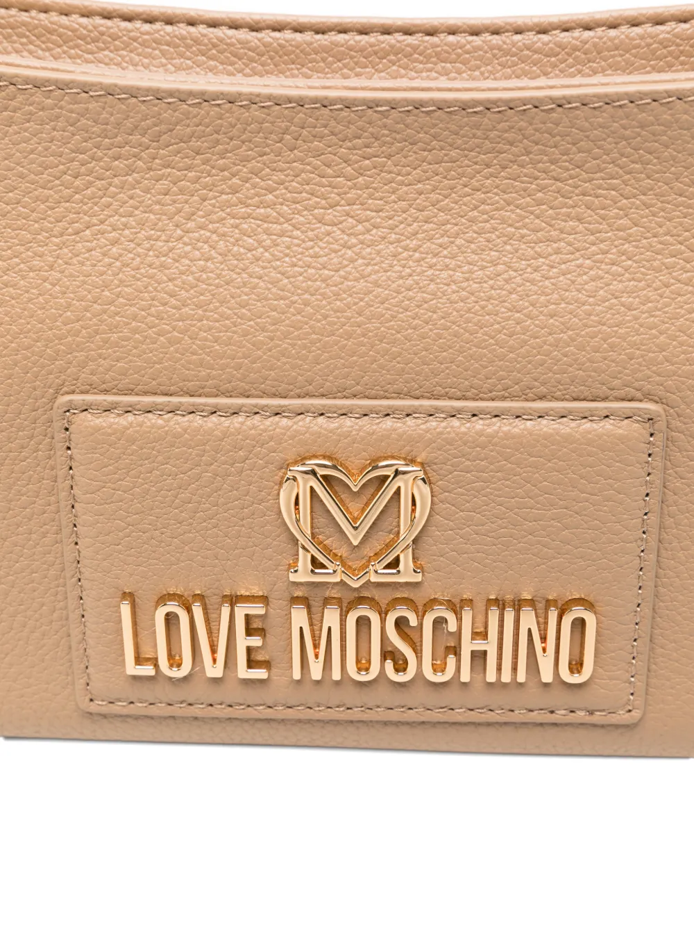 Love Moschino Schoudertas met ketting en logo Beige