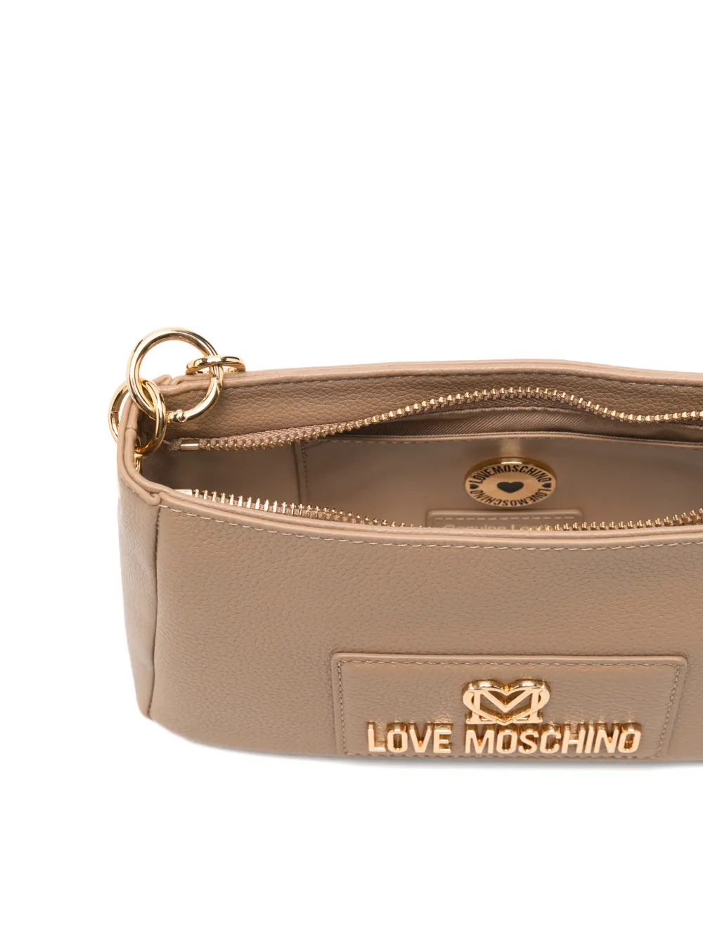 Love Moschino Schoudertas met ketting en logo Beige