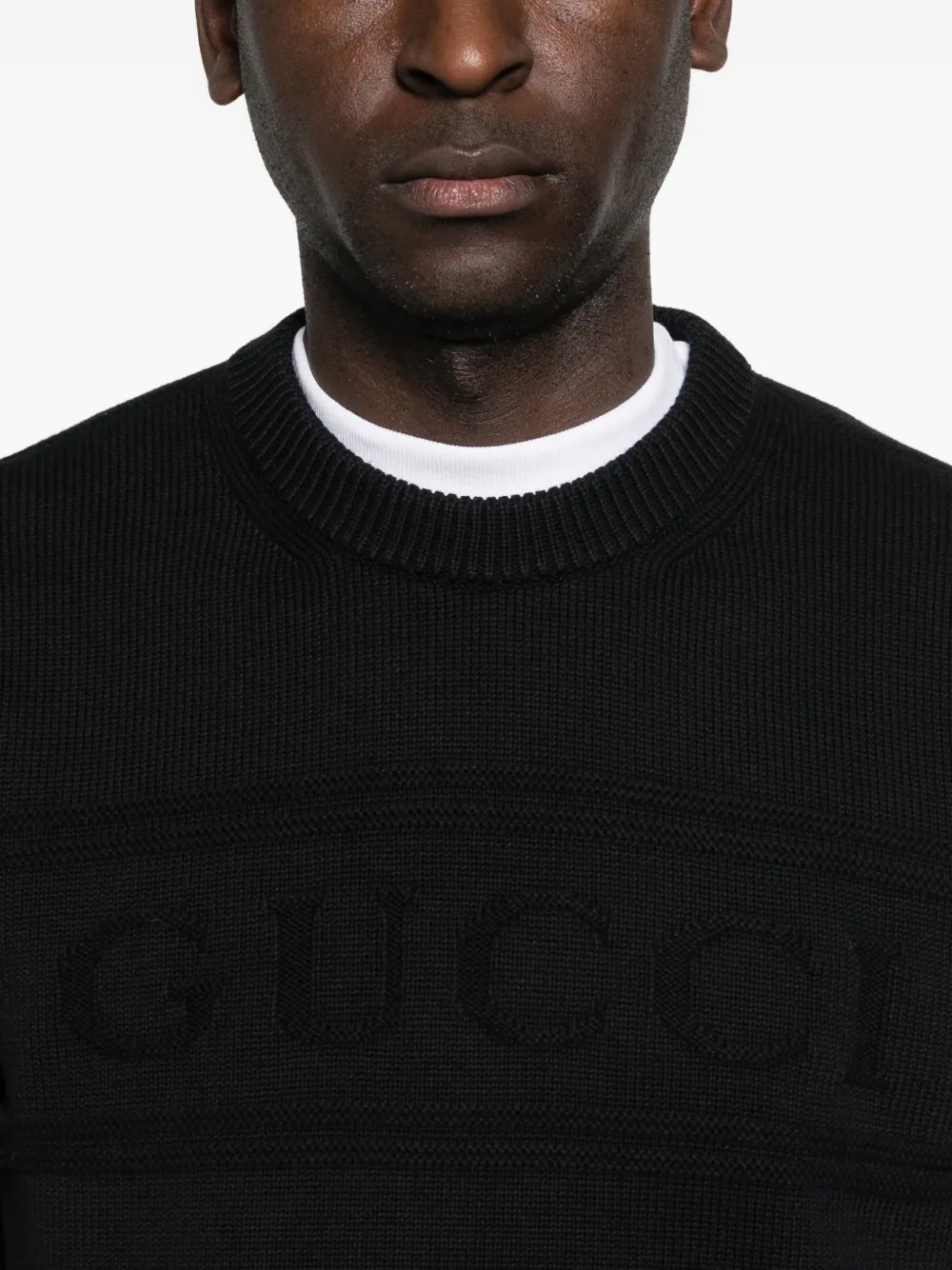 Gucci Intarsia gebreide trui Zwart