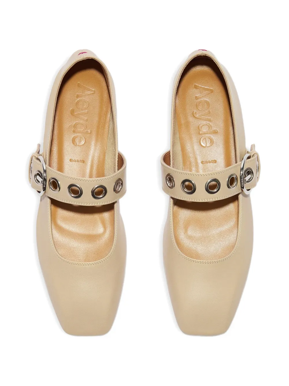 Aeyde Ballerina's met gespbandje Beige