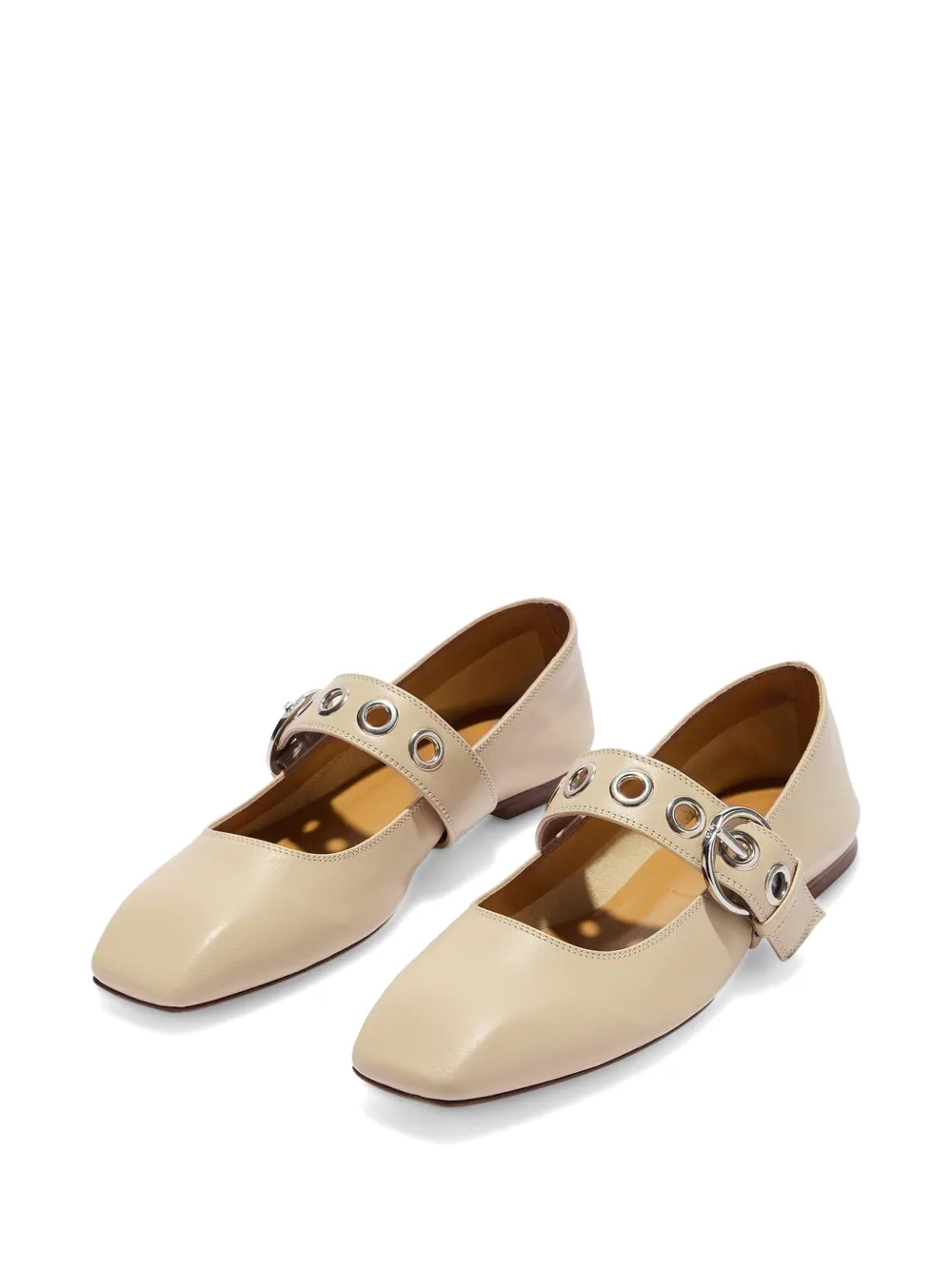 Aeyde Ballerina's met gespbandje Beige