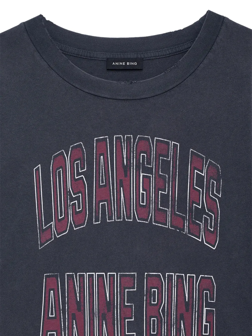  Anine Bing Cropped Graphic T-shirt - Grey 