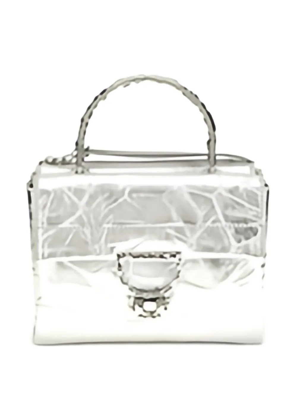 Coccinelle Arlettis textured clutch bag - Argento