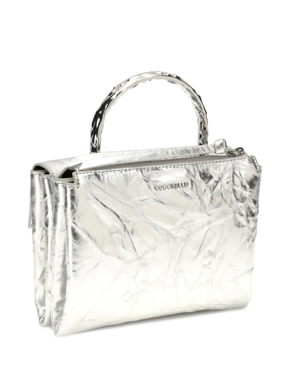 Coccinelle Arlettis textured clutch bag - Zilver