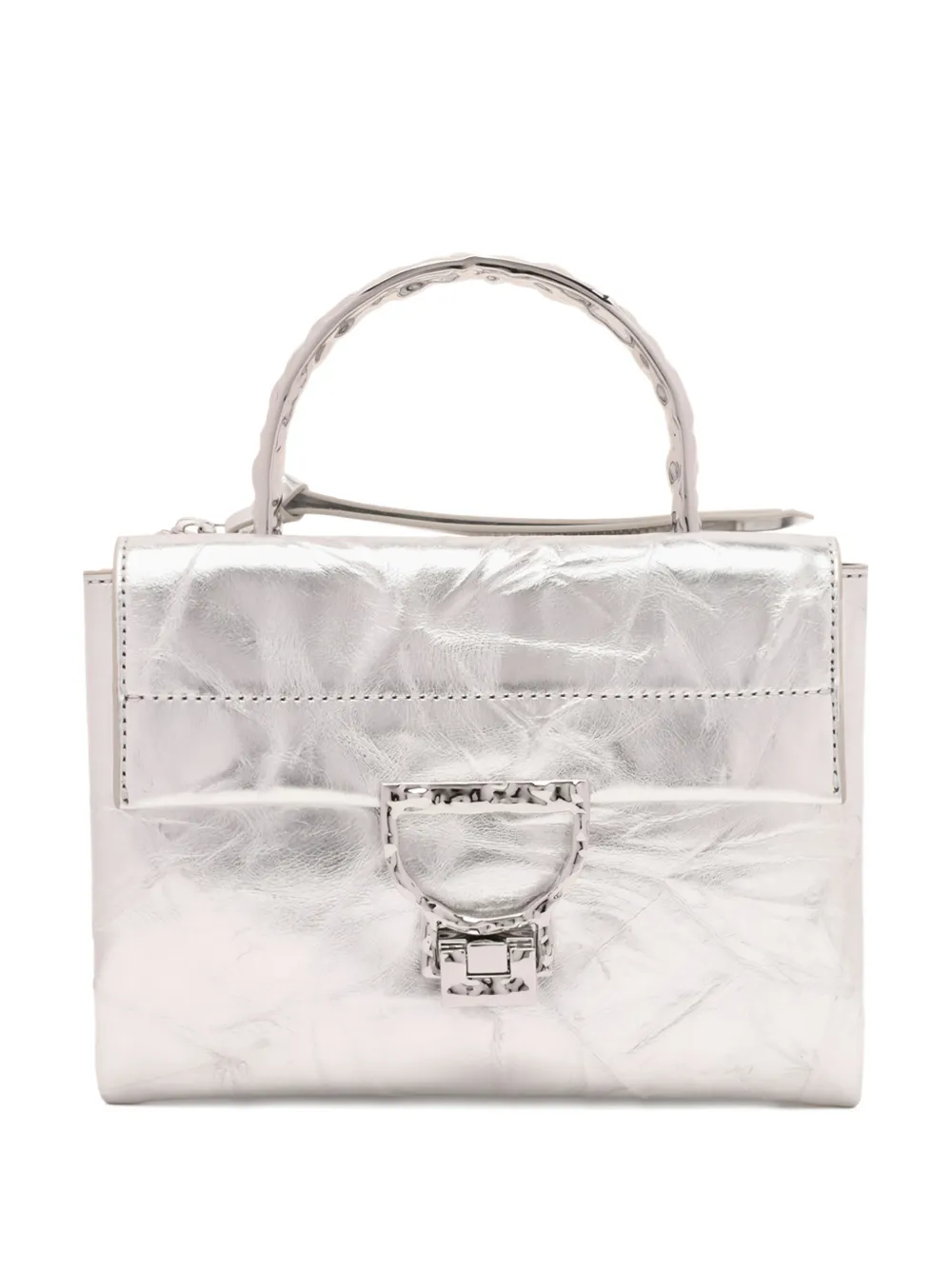 Coccinelle Arlettis textured clutch bag - Argento