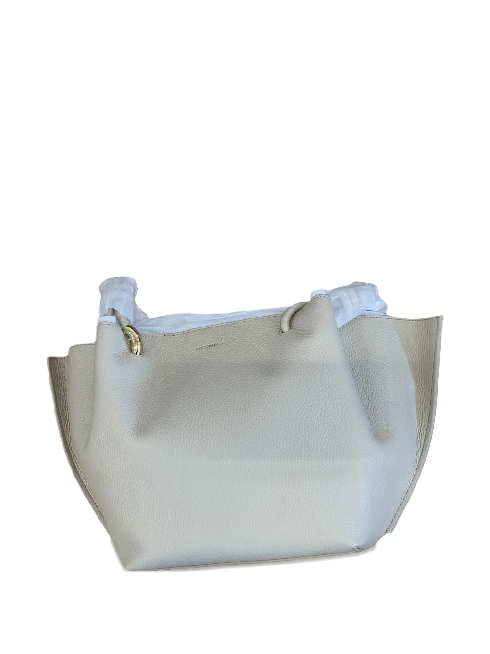 Coccinelle pebble-grain tote bag - Beige