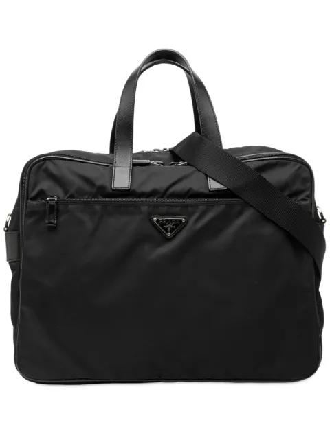 Prada Pre-Owned 2013-2025 Saffiano Trimmed Tessuto business bag