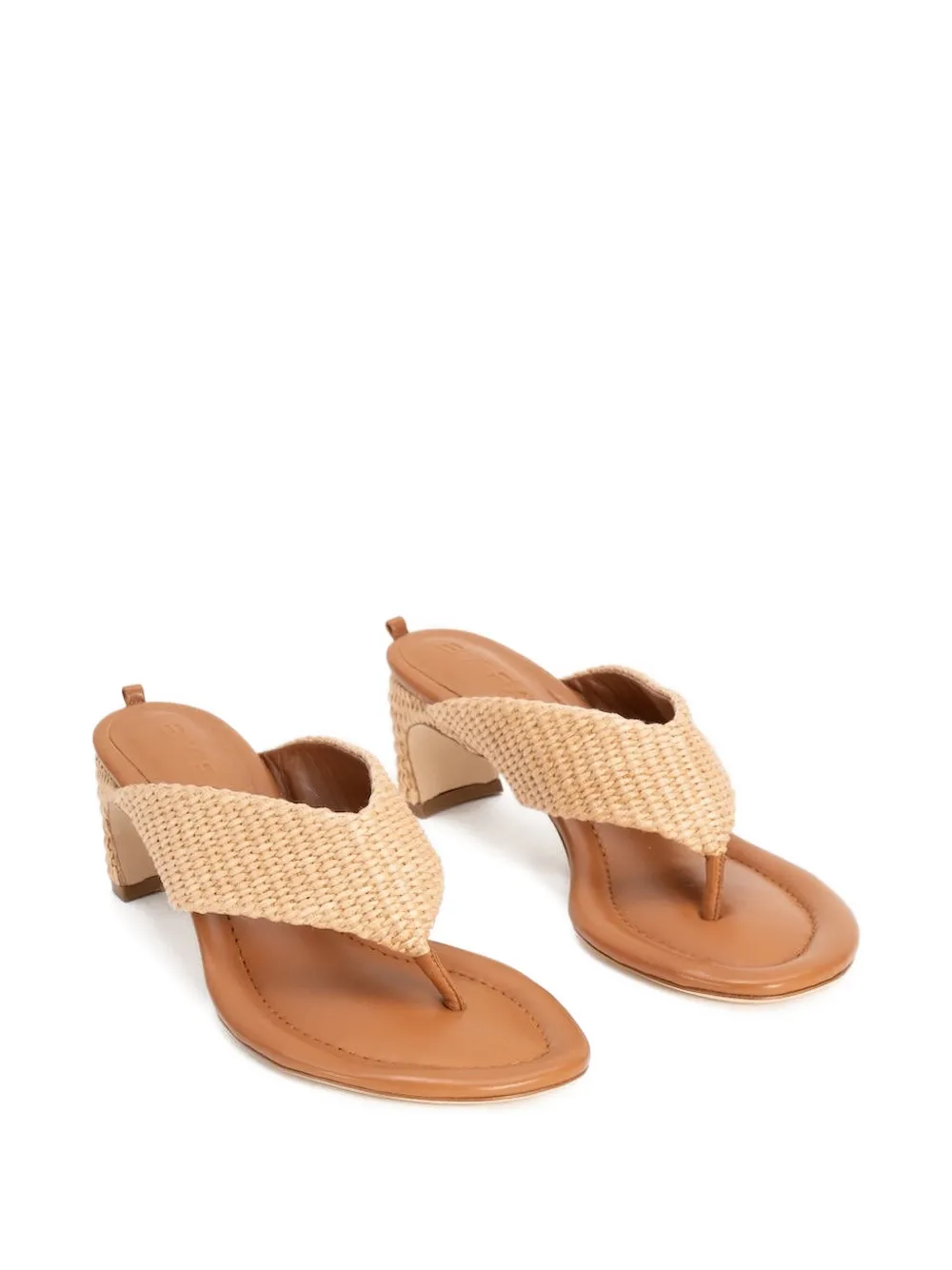 BY FAR Dasha espadrilles met raffia hak Beige