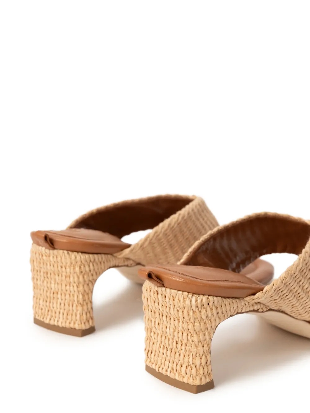 BY FAR Dasha espadrilles met raffia hak Beige