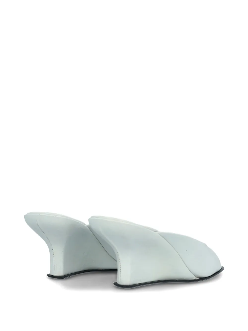 BY FAR Cargo muiltjes met bewerkte hak Wit