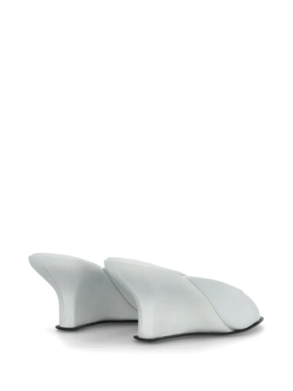 BY FAR Cargo muiltjes met bewerkte hak Wit