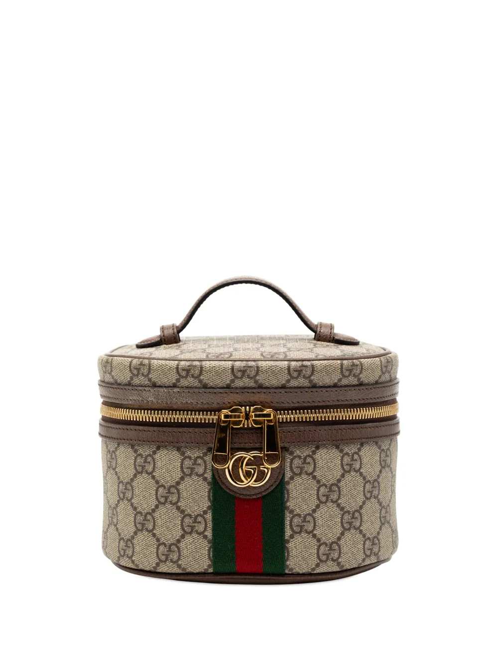 Gucci Pre-Owned 2016-2025 GG Supreme Web Ophidia vanity bag - Marrone