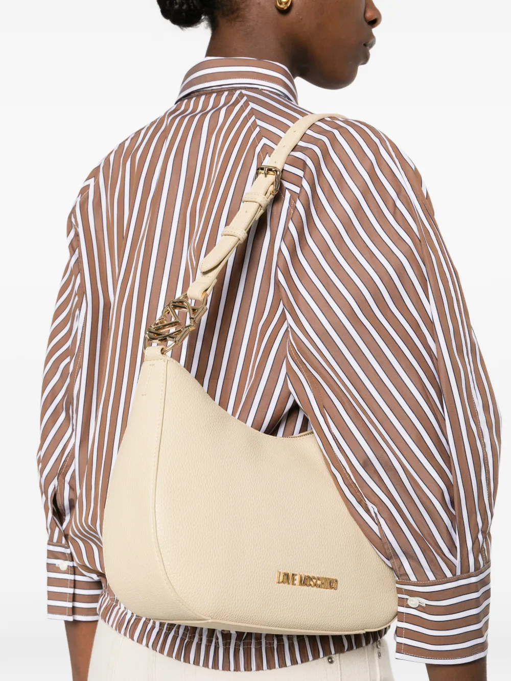 Love Moschino Schoudertas met logo Beige