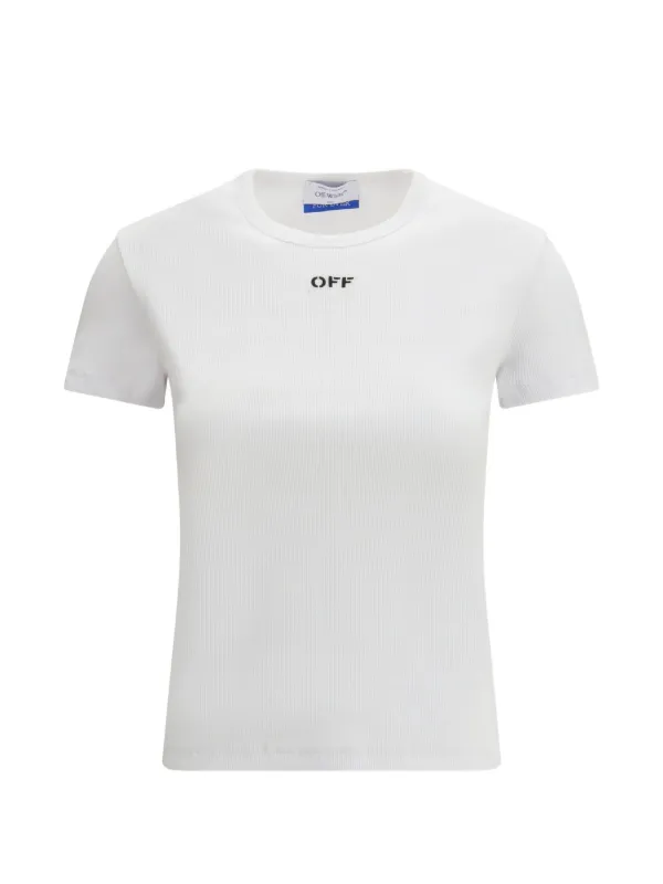 Off-White Stretchy T-shirt in White