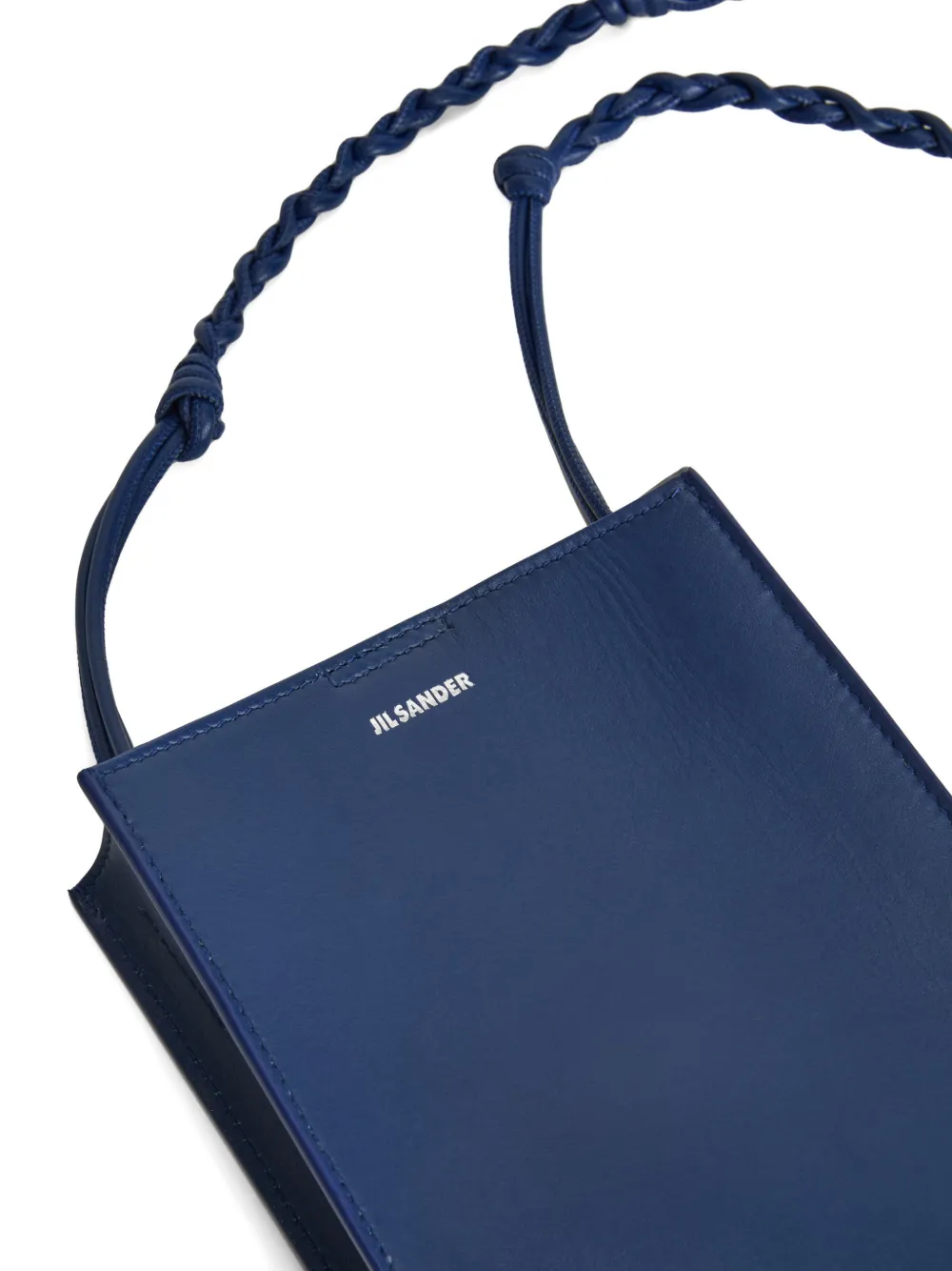 Jil Sander Small Cannolo Embossed Adjustable Cross Body Bag | Blue