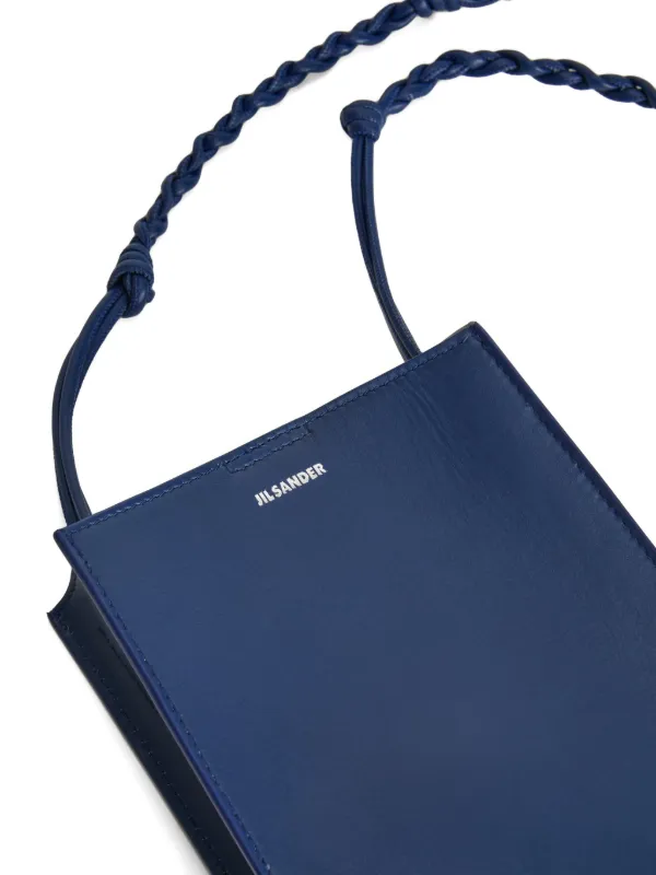 Jil Sander Small Cannolo Embossed Adjustable Cross Body Bag | Blue