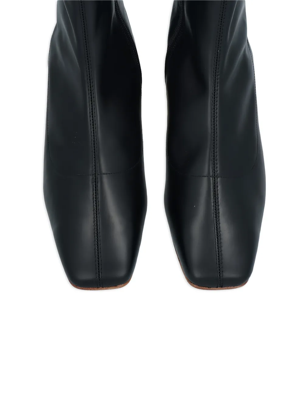 BY FAR Este leren enkellaarzen Zwart