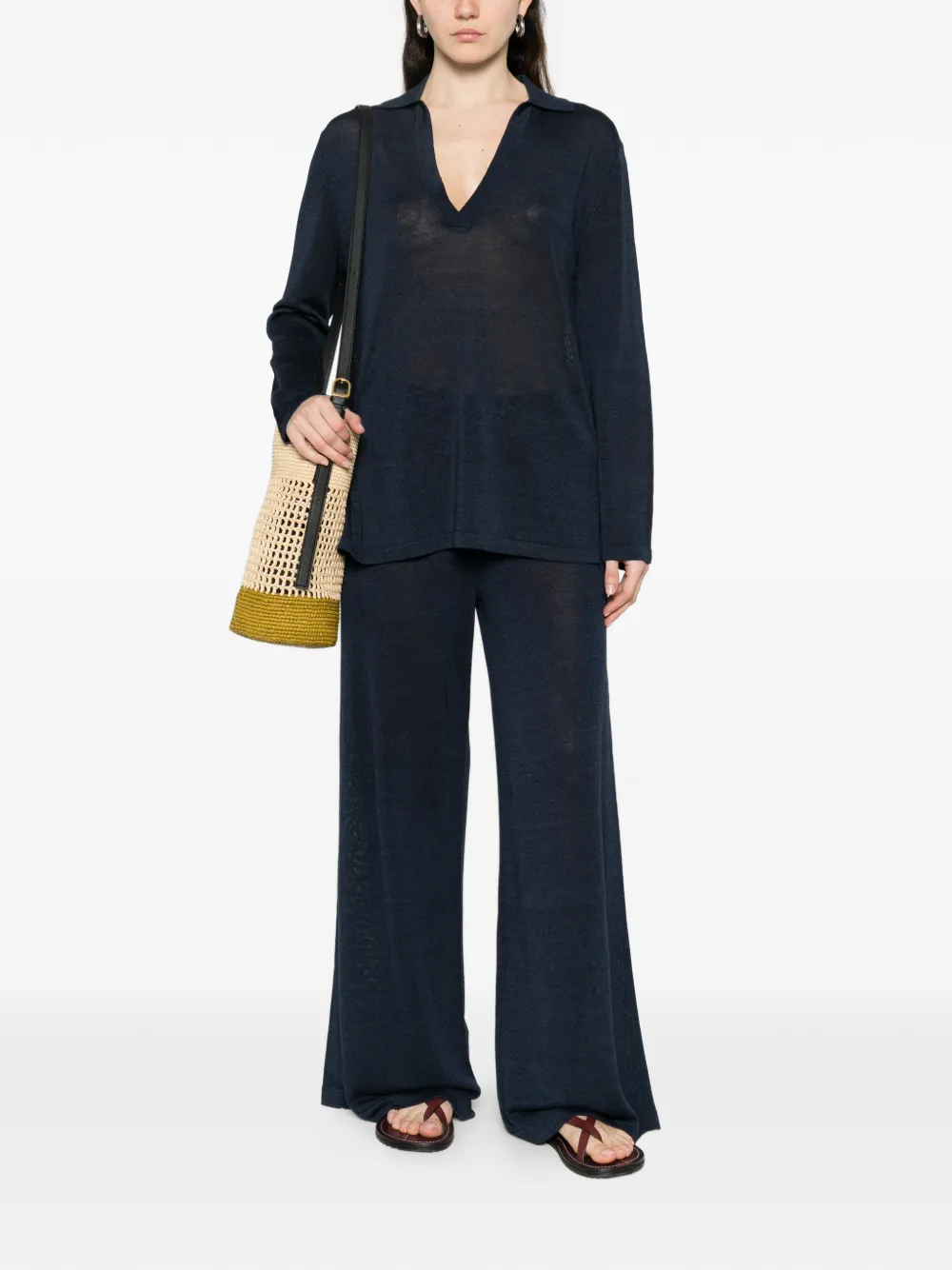  P.a.r.o.s.h. Drawstring-fastening Palazzo Pants - Blue 
