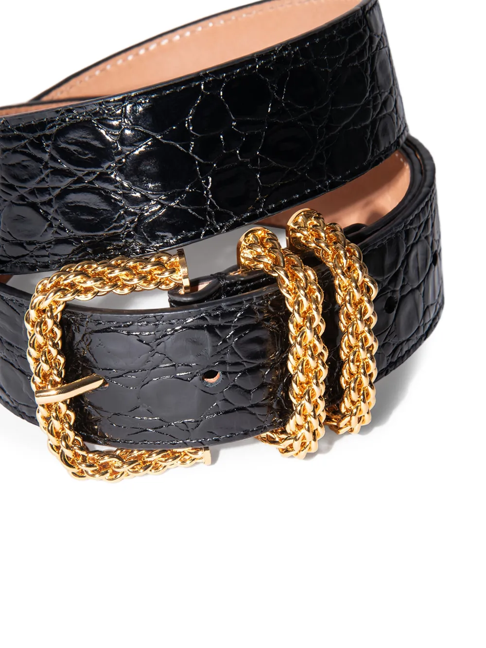 BY FAR Leren riem Zwart