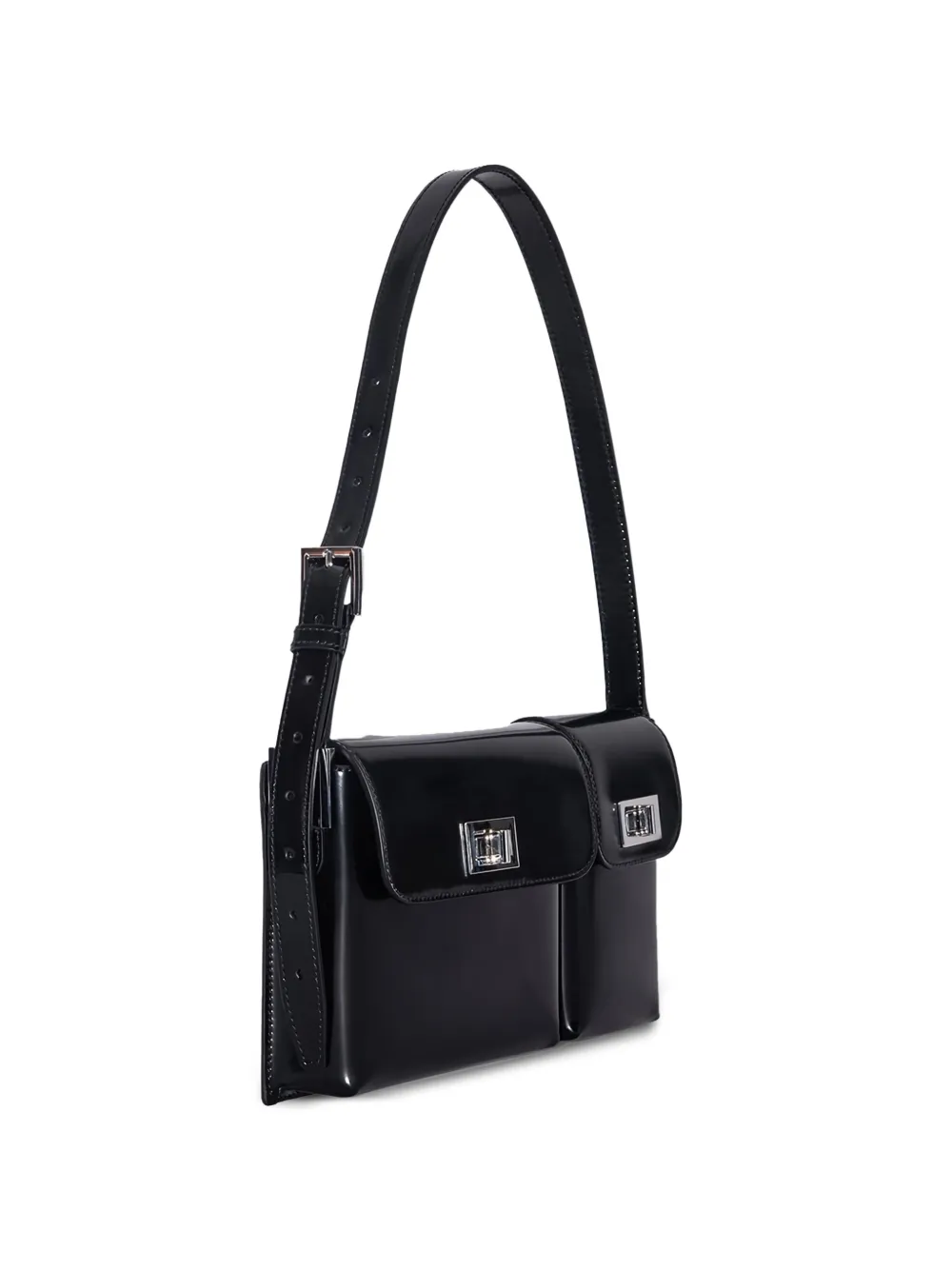  By Far Silver-tone Hardware Crossbody Bag - Black 