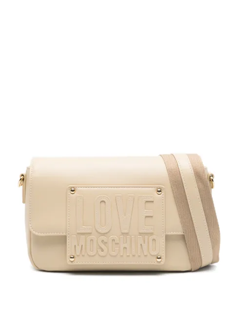 Love Moschino embossed-logo flap-top cross-body bag