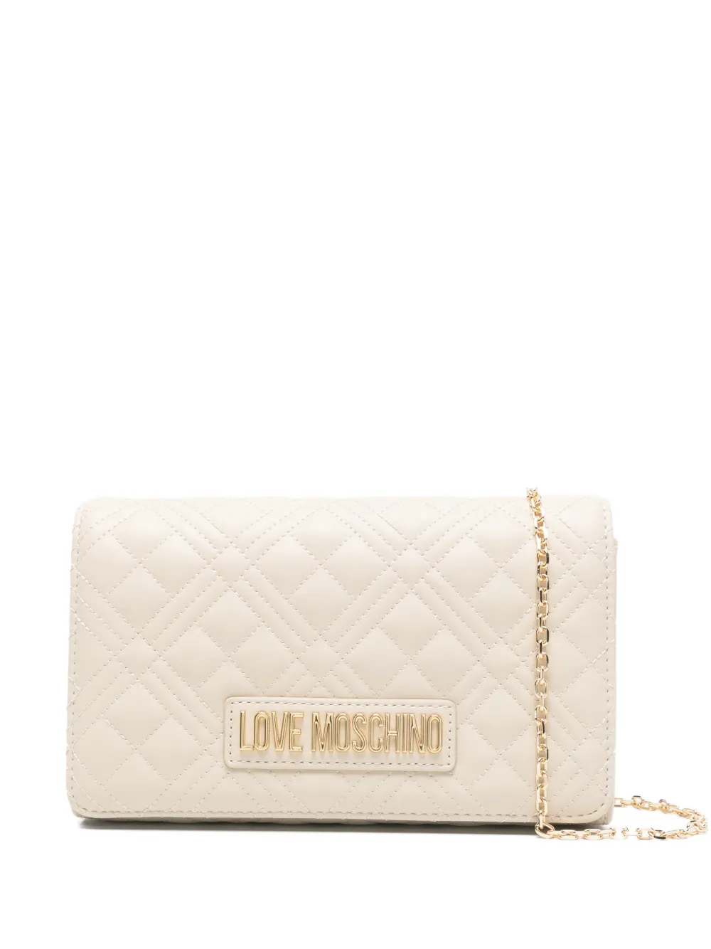 Love Moschino quilted chain clutch bag - Toni neutri