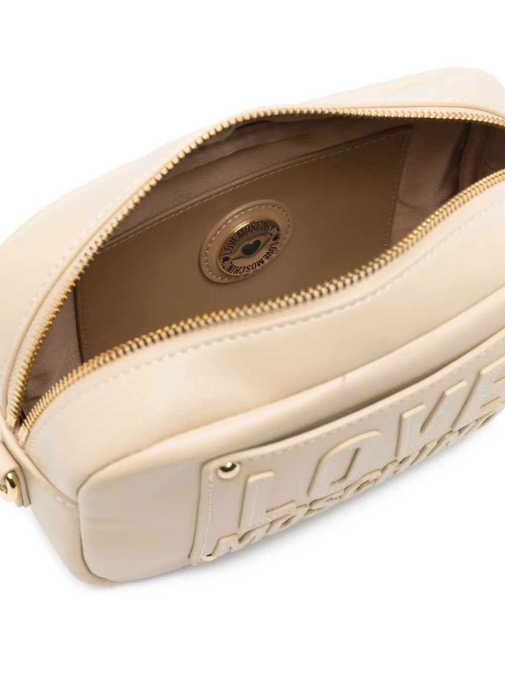 Love Moschino Crossbodytas met logo-reliëf Beige