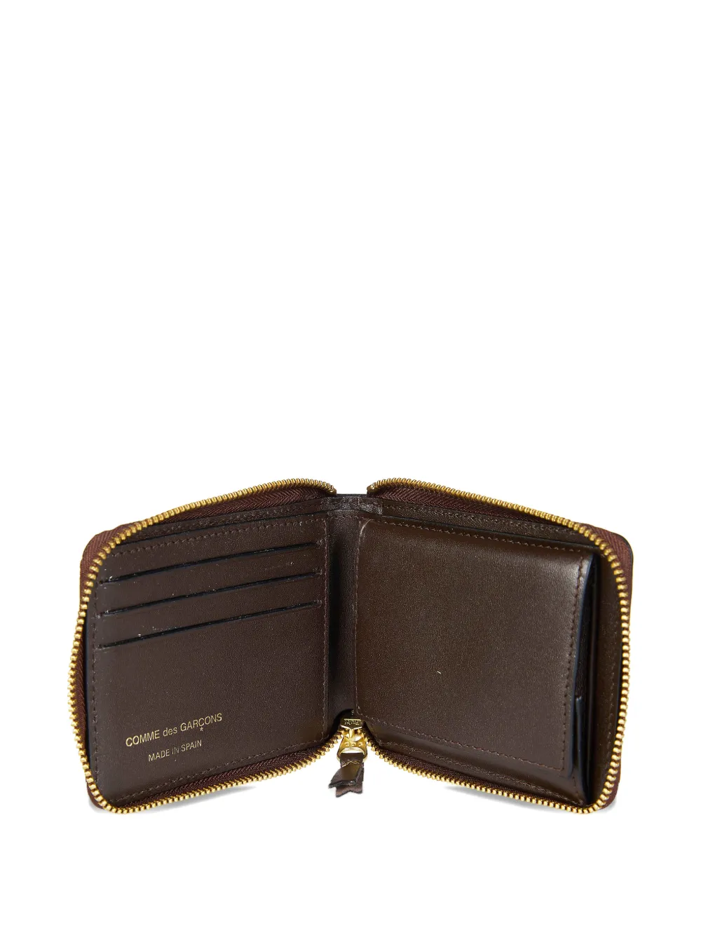  Comme Des Garçons Shirt Leather Zip Wallet - Brown 