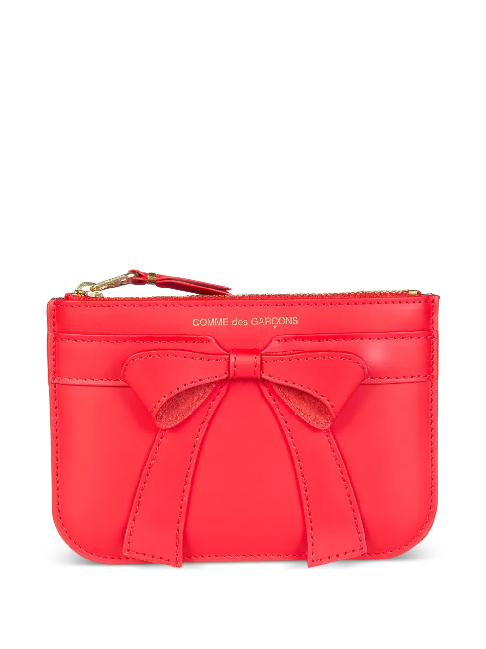Comme Des Garçons Shirt bow-detail zip wallet - Rosso
