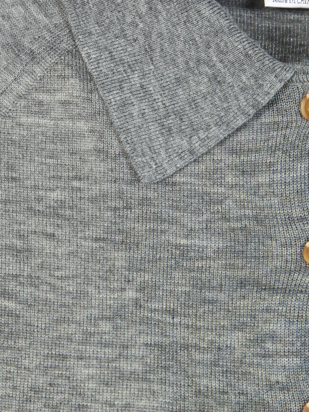  Victoria Beckham Button Polo Top - Grey 