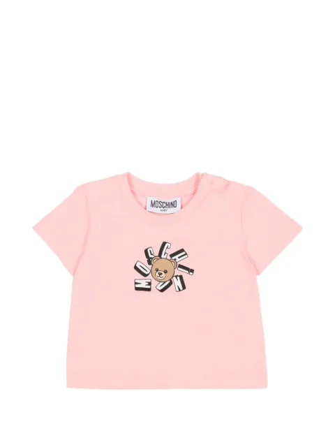 Moschino Kids playera con logo estampado