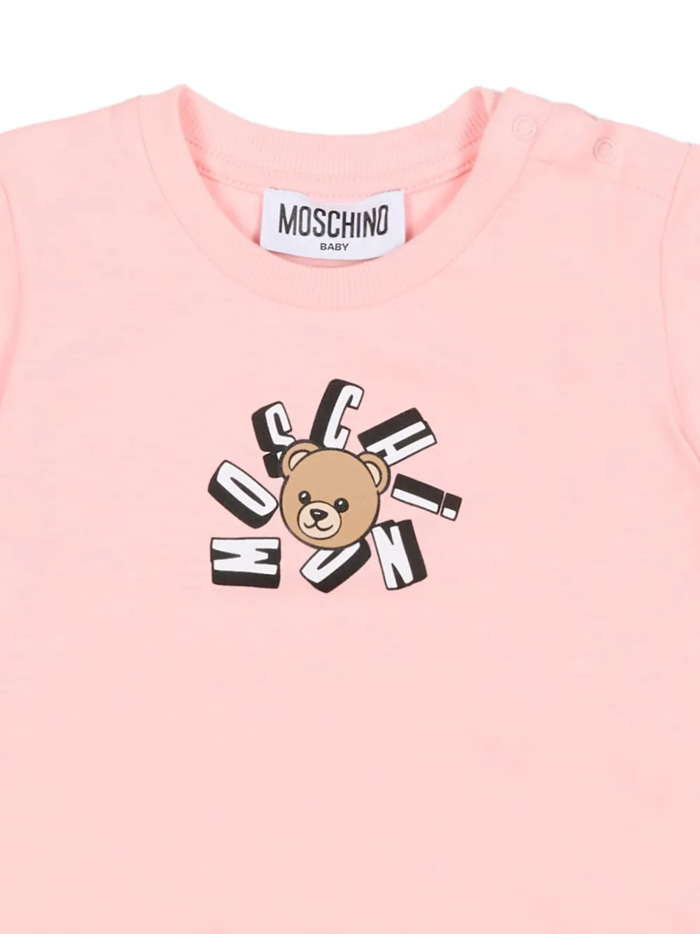 Moschino Kids T-shirt met logoprint Roze