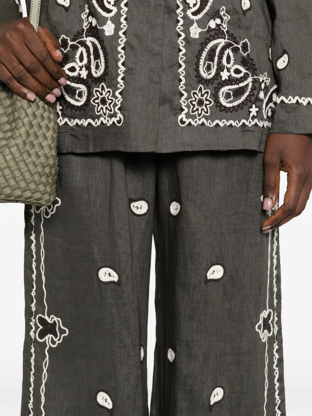 P.A.R.O.S.H. Broek met borduurwerk Groen