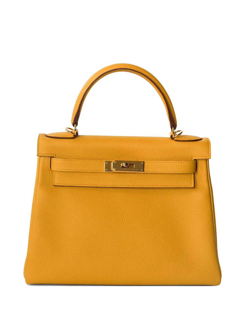 Hermès Pre-Owned Kelly 28 Retourne Togo Jaune Ambre leather tote bag - Giallo