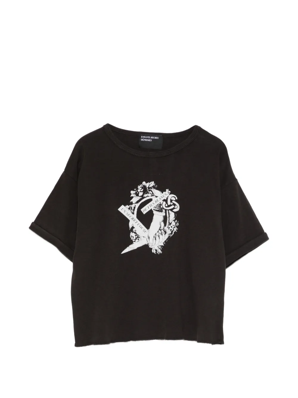 Enfants Riches Déprimés print raw edge T-shirt - Nero