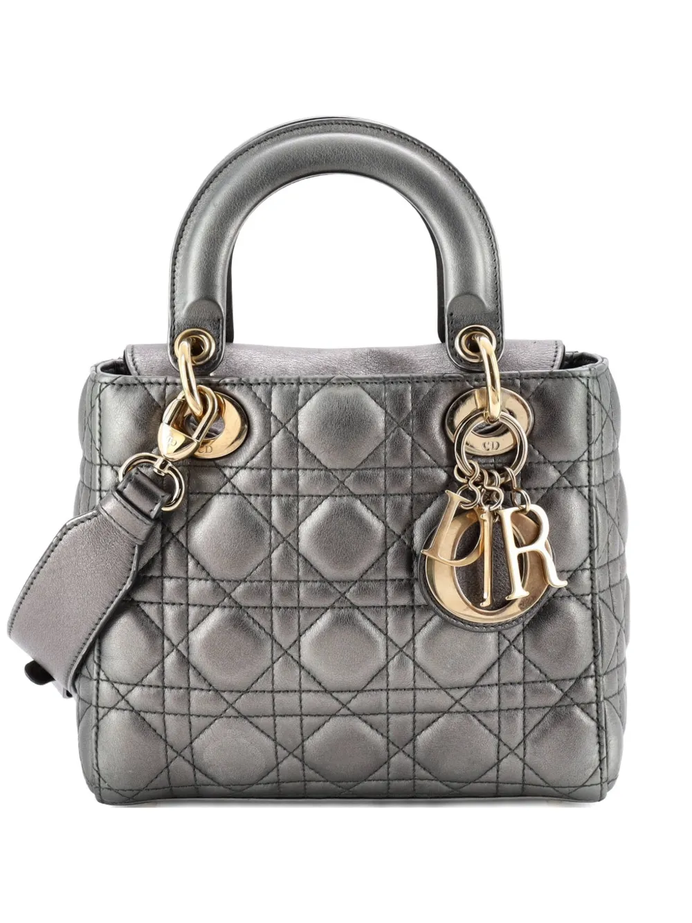 Christian Dior Pre-Owned My ABCDior Lady Dior Bag Metallic Cannage Quilt Leather shoulder bag - Effetto metallizzato