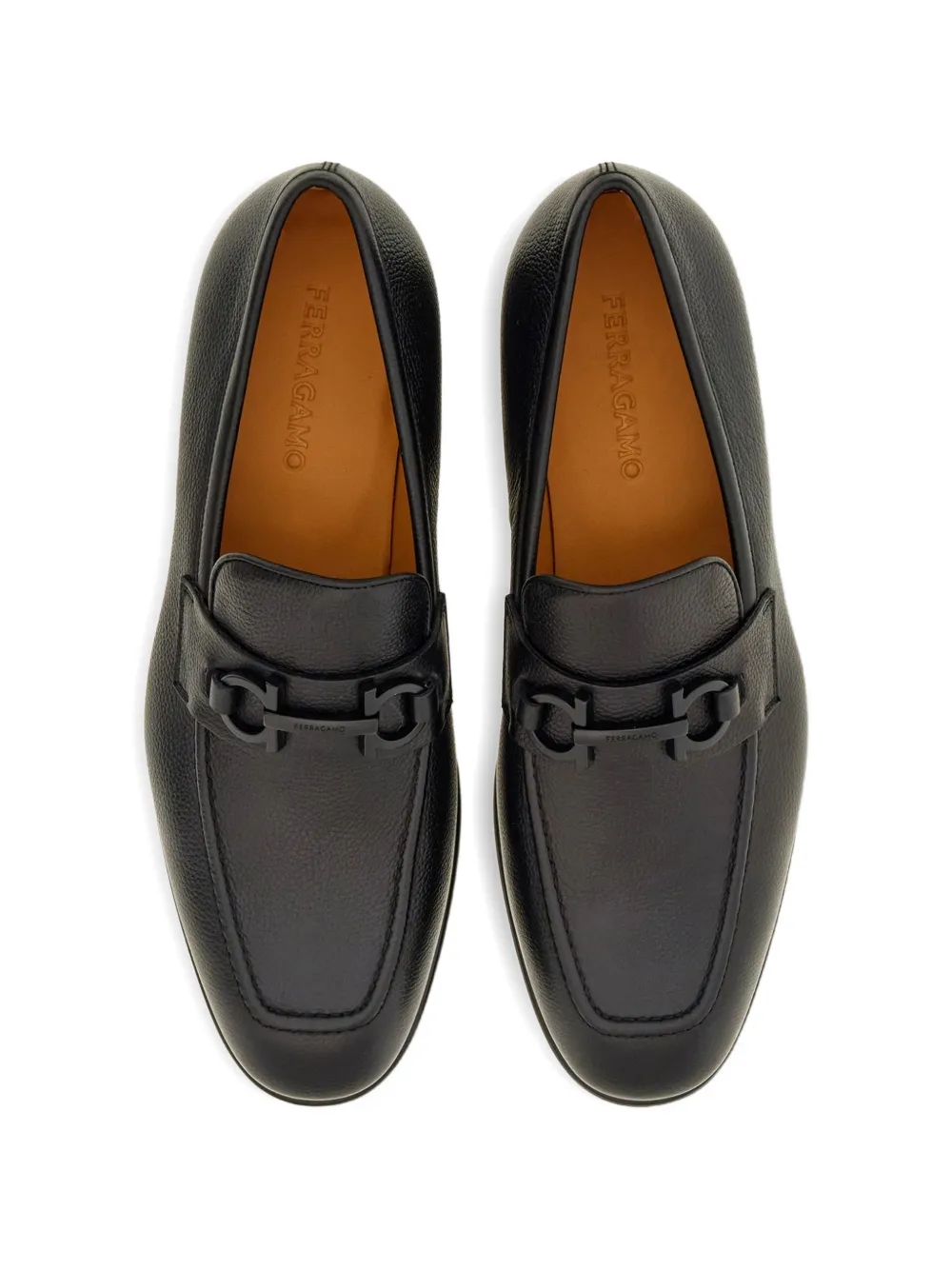 Ferragamo almond-toe loafers Zwart
