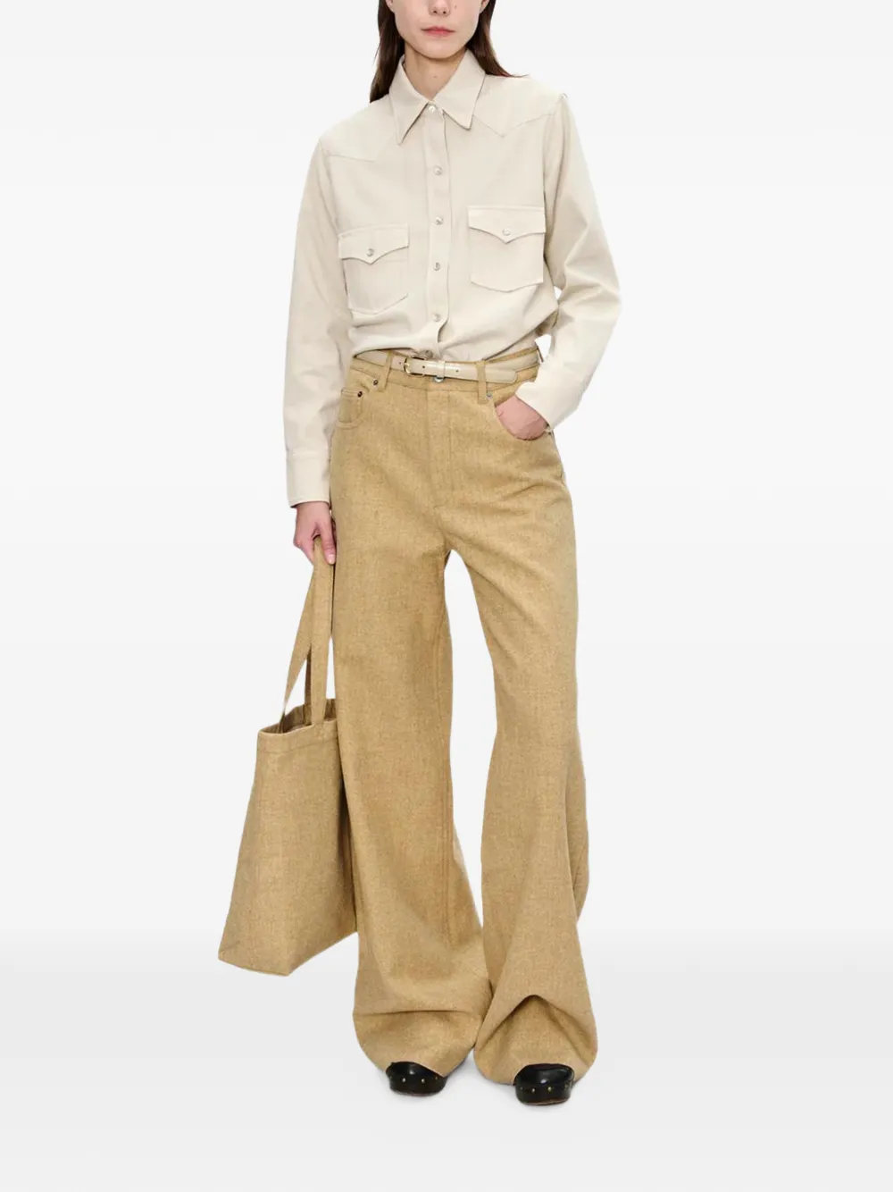 A.P.C. buttoned chest-pocket shirt - Beige