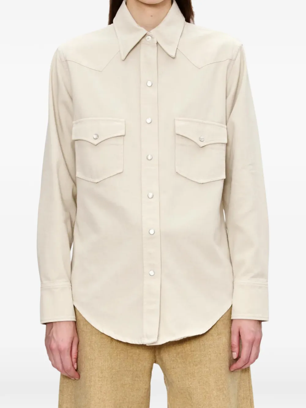 A.P.C. buttoned chest-pocket shirt - Toni neutri