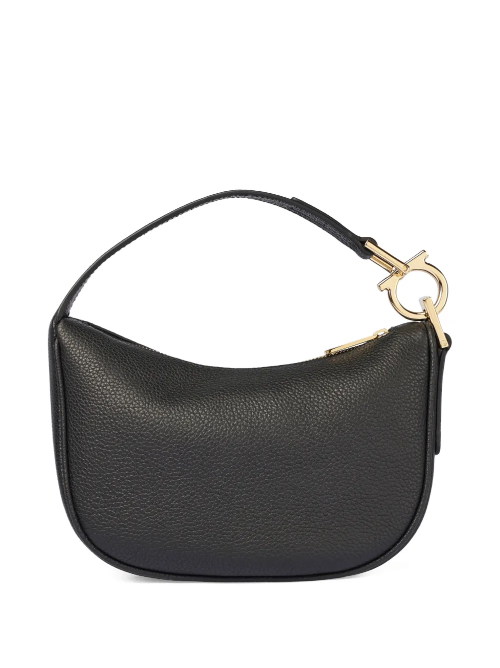 Ferragamo textured Horseshoe shoulder bag - Zwart