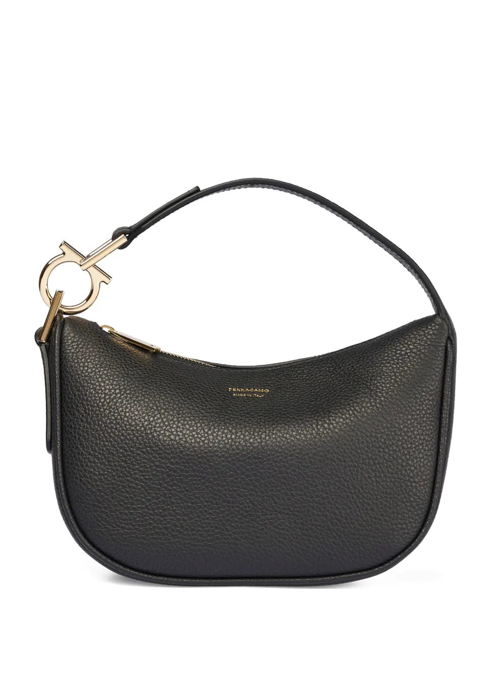 Ferragamo textured Horseshoe shoulder bag - Nero