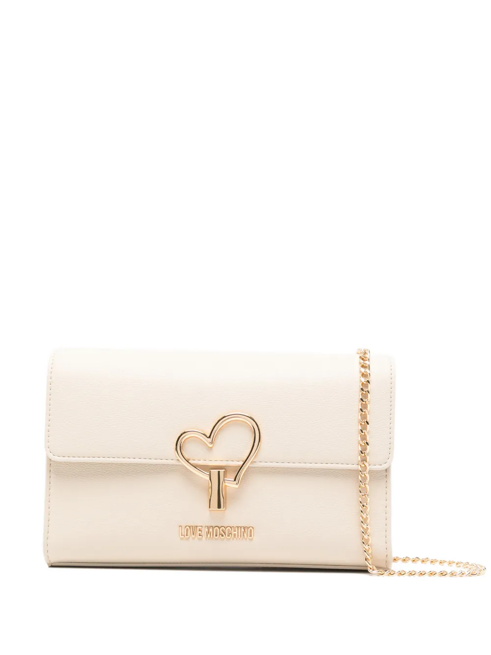 Love Moschino heart chain crossbody bag - Toni neutri