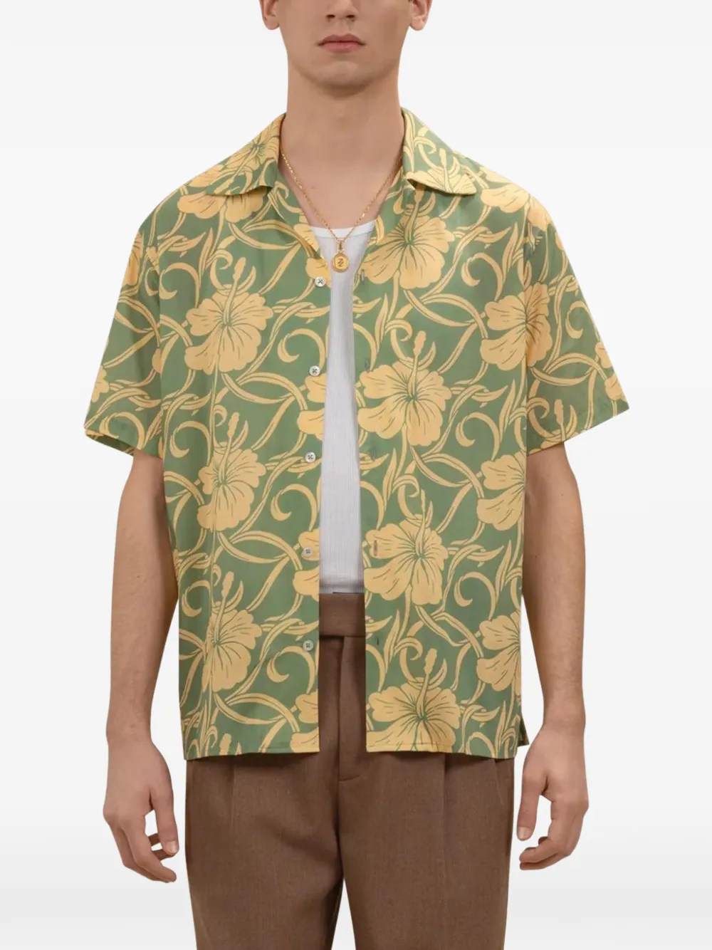 Drôle De Monsieur Overhemd met bloemenprint Groen