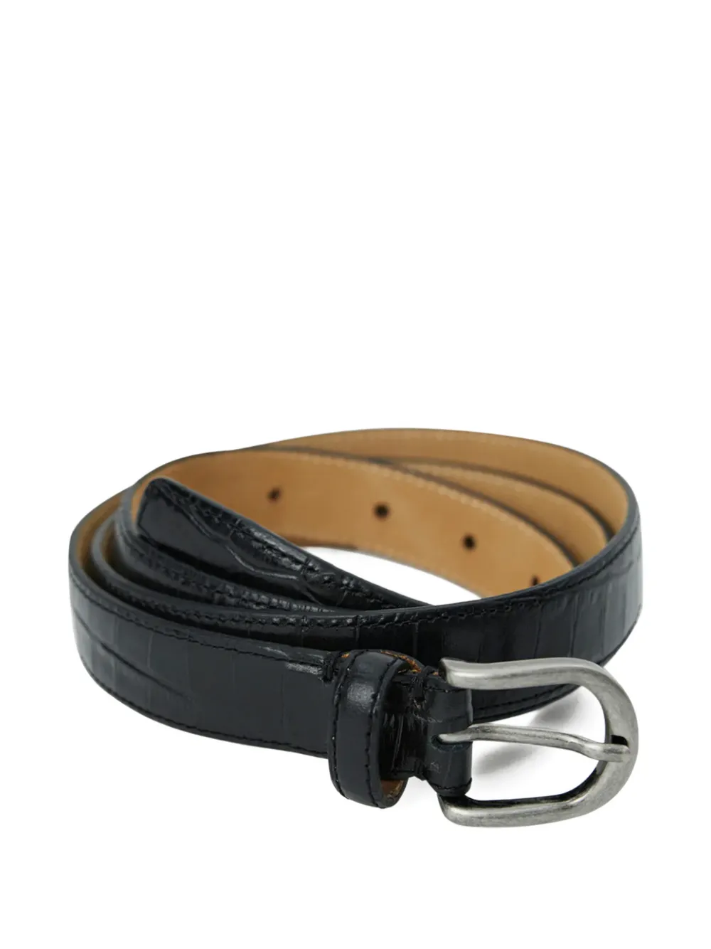 mfpen crocodile leather belt - Nero