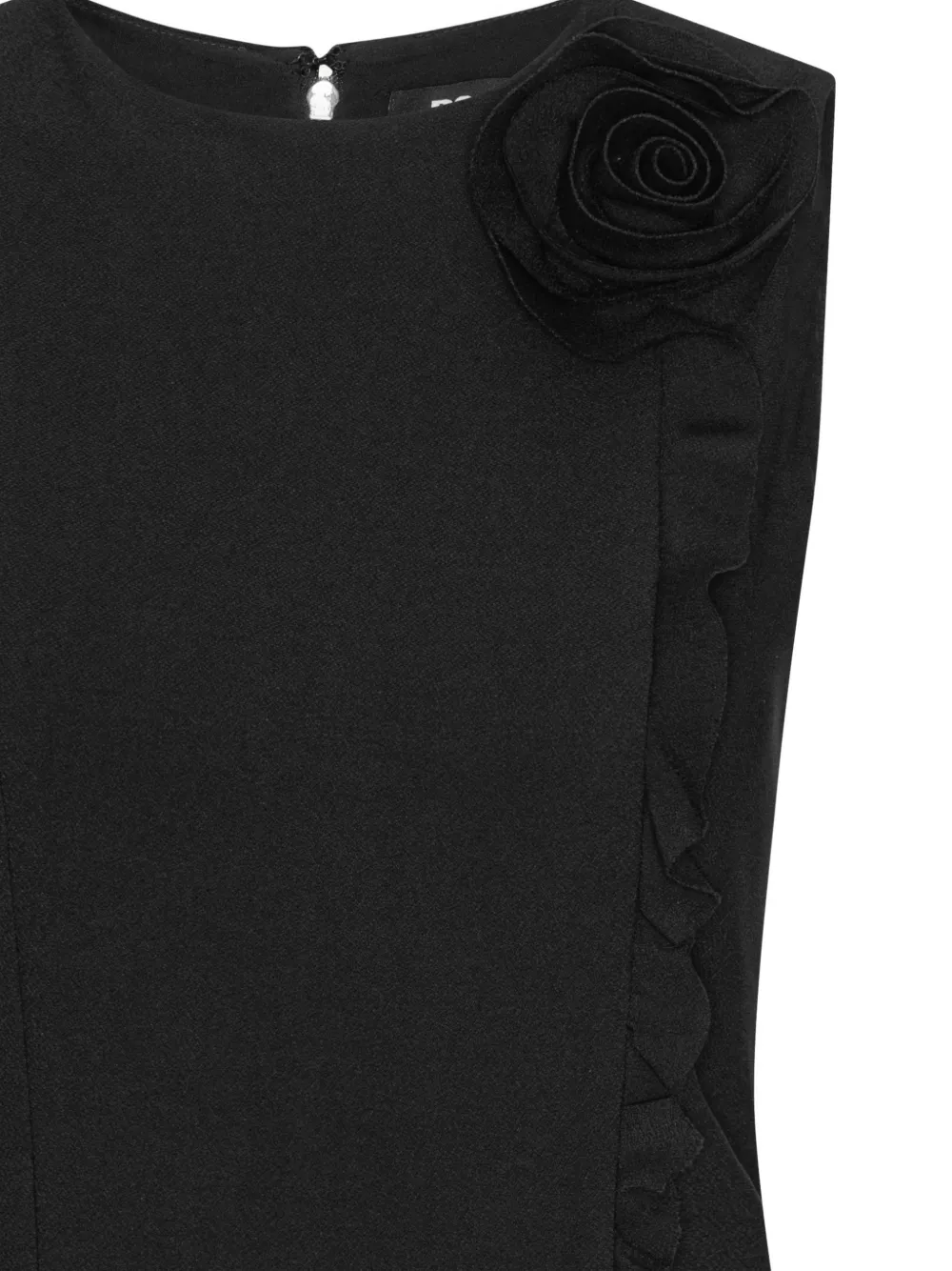 ROTATE BIRGER CHRISTENSEN Flower mini-jurk met ruches Zwart