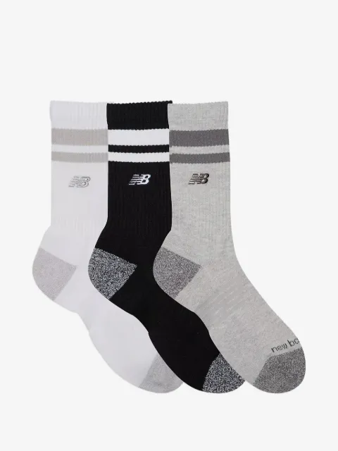 New Balance active premium stripe crew socks 3 pack