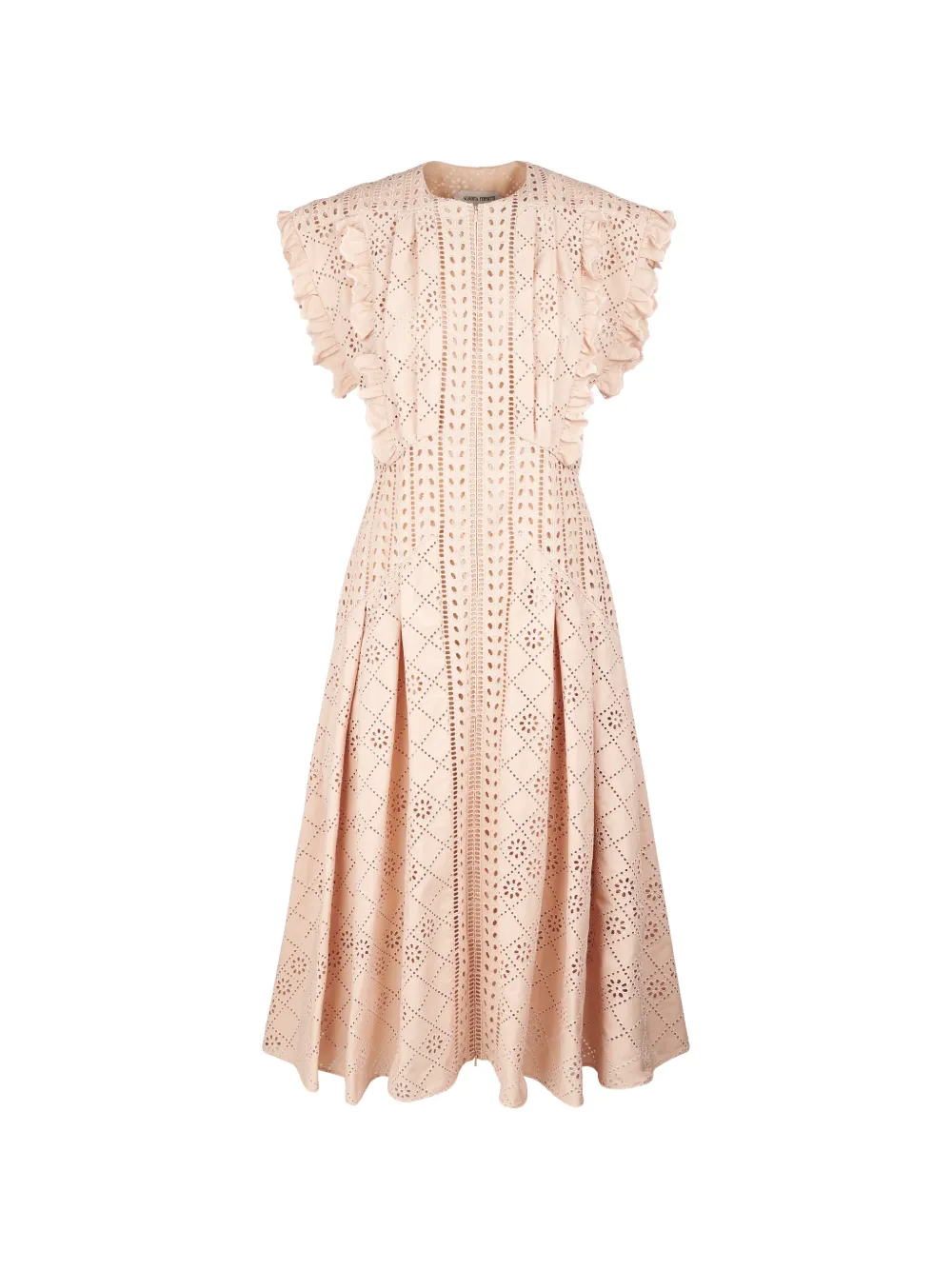 Alberta Ferretti ruffled broderie dress - Rosa
